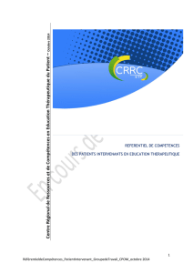 référentiel de compétences des Patients Intervenants - CRRC-ETP