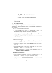 Syllabus de Microéconomie