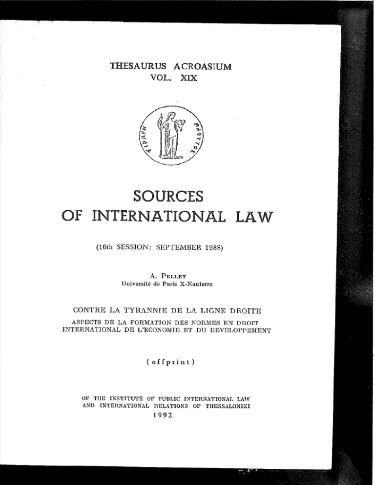 Sources Of International Law