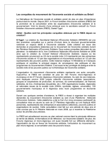 Les conquêtes du mouvement de l`économie sociale et solidaire au