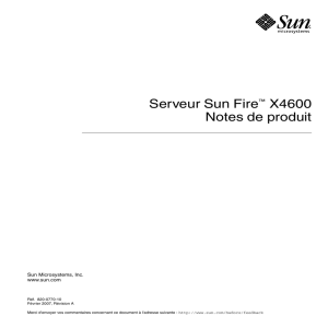 Serveur Sun Fire™ X4600 Notes de produit