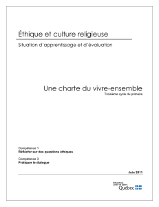 Éthique et culture religieuse Une charte du vivre-ensemble