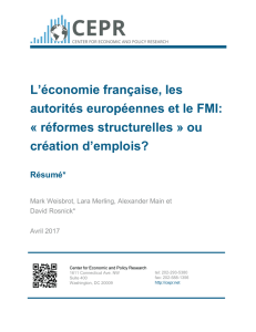The French Economy, European Authorities, and the IMF: “Structural