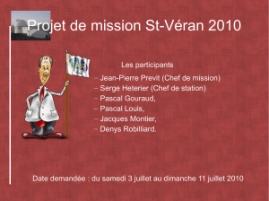 Projet de mission St-Véran 2010