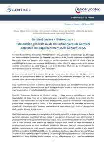 Genticel devient « Genkyotex » : l`Assemblée générale mixte des