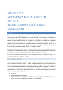 Introduction à la génétique moléculaire
