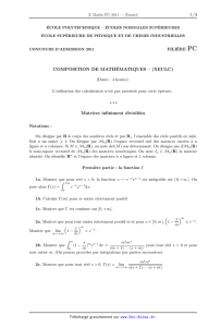 1/4 COMPOSITION DE MATHÉMATIQUES – (XEULC) Matrices