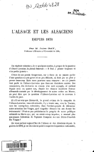 L`Alsace et les Alsaciens depuis 1870