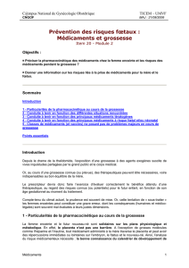 Prévention des risques fœtaux : Médicaments et grossesse