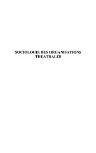 SOCIOLOGIE DES ORGANISATIONS THEATRALES