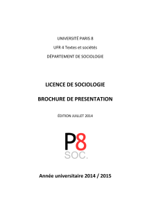 licence de sociologie brochure de presentation