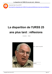 La disparition de l`URSS 25 ans plus tard