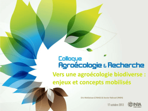 Vers une agroécologie biodiverse : enjeux et concepts mobilisés