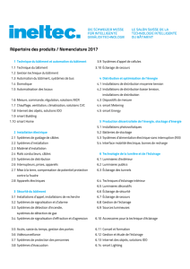 Répertoire des produits / Nomenclature 2017