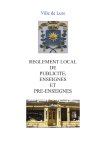 REGLEMENT LOCAL DE PUBLICITE, ENSEIGNES ET PRE