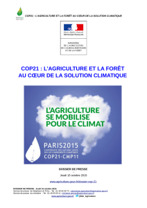 cop21 : l`agriculture et la forêt au cœur de la solution climatique