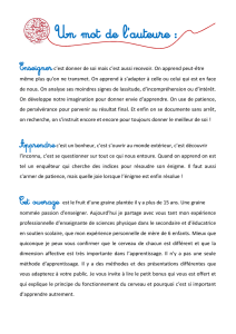 Un mot de l`auteure : - Apprends