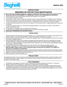 MESURES DE PROTECTION IMPORTANTES
