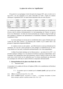 La place du verbe et sa `signification`