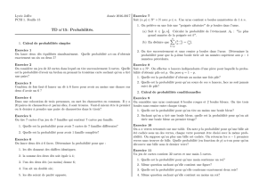 TD n  15: Probabilités.