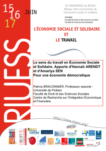 LlÉCONOMIE SOCIALE ET SOLIDAIRE ET LE TRAVAIL