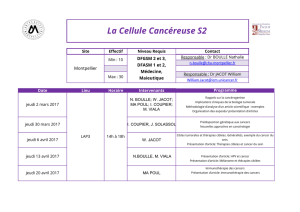 La cellule cancéreuse S2 - Faculté de médecine de Montpellier