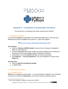 Semaine 0 :: Installation et présentation de Python