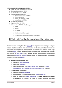 HTML et Outils de création d`un site web