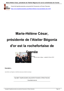 Marie-Hélène César, présidente de l`Atelier Bégonia d`or est la