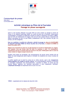 20/10/15 Activité volcanique au Piton de la Fournaise