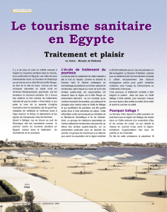 Le tourisme sanitaire en Egypte Le tourisme sanitaire en Egypte