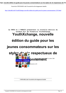 YouthXchange, nouvelle édition du guide pour les