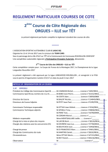 03A-2016 Règlement particulier Course de côtes