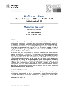 Mimesis en éducation Conférence publique