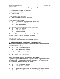 Les constructions pronominales - LG017