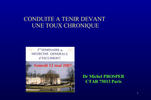 Toux chroniques - Site de l`AMSE