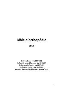 la bible d`orthopédie 2014