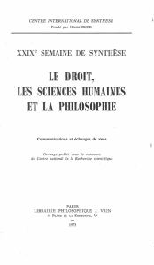 le droit, les sciences humaines et la philosophie