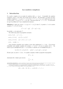 Les nombres complexes 1 Introduction