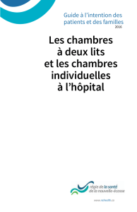 Les chambres à deux lits et les chambres individuelles à l`hôpital