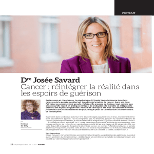 Dre Josée Savard Cancer - Ordre des psychologues du Québec