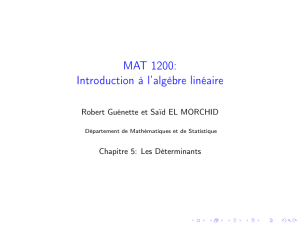 MAT 1200: Introduction à l`algèbre linéaire