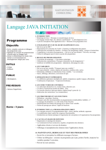 Langage JAVA INITIATION