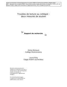 Troubles de lecture au collégial