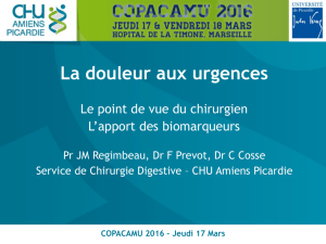 La douleur aux urgences