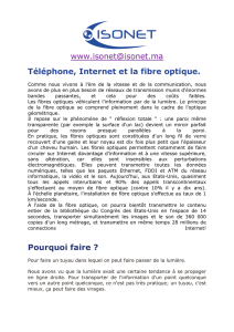 Téléphone, Internet et la fibre optique