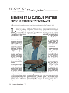 Dossier patient - Clinique Pasteur