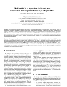 Mod`eles GMM et algorithme de Brandt pour la correction de la