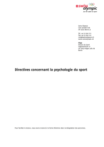 Directives concernant la psychologie du sport