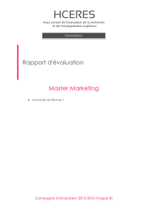 Evaluation du master Marketing de l`Université de Rennes 1